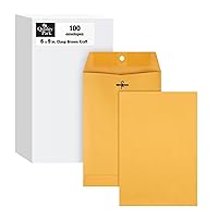 Quality Park 6 x 9 Clasp Envelopes, Clasp and Gummed Closures for Storing or Mailing, 28 lb Kraft Paper, 100 per Box (QUA37855)