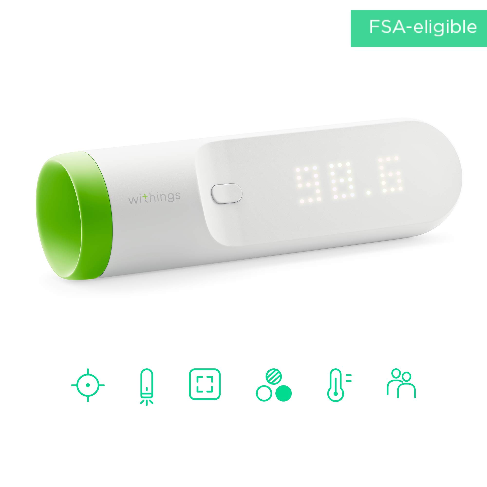 Withings Thermo – Contactless Smart,Digital Thermometer Forehead, No touch, Baby thermometer, Infant thermometer, Toddler & Adults, FSA-Eligible