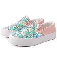 PATPAT Toddler Kid Canvas Sneaker Sparkle Sequins Glitter Shoes Boys and Girls Sneakers Sneakers Shoes