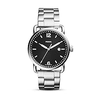 Fossil Men's 'The Commuter' Quartz Stainless Steel Casual Watch, Color:Black/silvertoned (Model: FS5391)