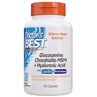 Doctors Best Glucosamine Chondroitin MSM + Hyaluronic Acid, 150 Caps