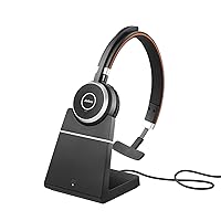 Evolve 65 SE Link380a UC Mono Stand- Bluetooth Headset with Noise-Cancelling Microphone, Long-Lasting Battery and Dual Connectivity - Works with All Other Platforms - Black