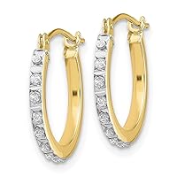 14K Yellow Gold Diamond Small Hinged Hoop Earrings