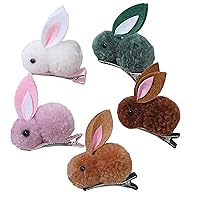 10pcs Stuffed Bunny Hair Clips for Girls Cute Hairpins Barrettes for Kids Teens Women Non Slip Hair Bobby Pins Hair Accessories for Baby Toddlers