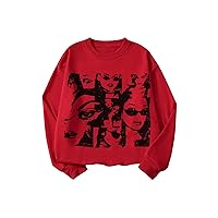 SOLY HUX Girl's Graphic Figure Print Sweatshirt Long Sleeve Round Neck Pullover Tops