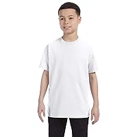 Hanes Authentic TAGLESS Kid's Cotton T-Shirt,White,Medium