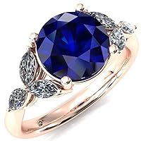 3.20Ctw Round Cut Sapphire Simulated Diamond Fashion Women's Engagement Ring 14K Rose Gold Plated