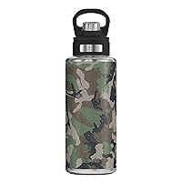 Tervis Moss Green Camouflage Triple Walled Insulated Tumbler Travel Cup Keeps Drinks Cold, 32oz Wide Mouth Bottle, Stainless Steel
