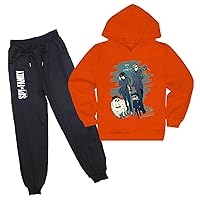 Unisex Kids Comfy Spy x Family Graphic Hoodie Set Lightweight Hooded Cartoon Tops with Soft Pants (2-14Y,6 Colors)