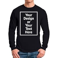 Personalized Tee Custom Long Sleeve Shirts for Men Design Your Own Image Text Photo Front/Back Print