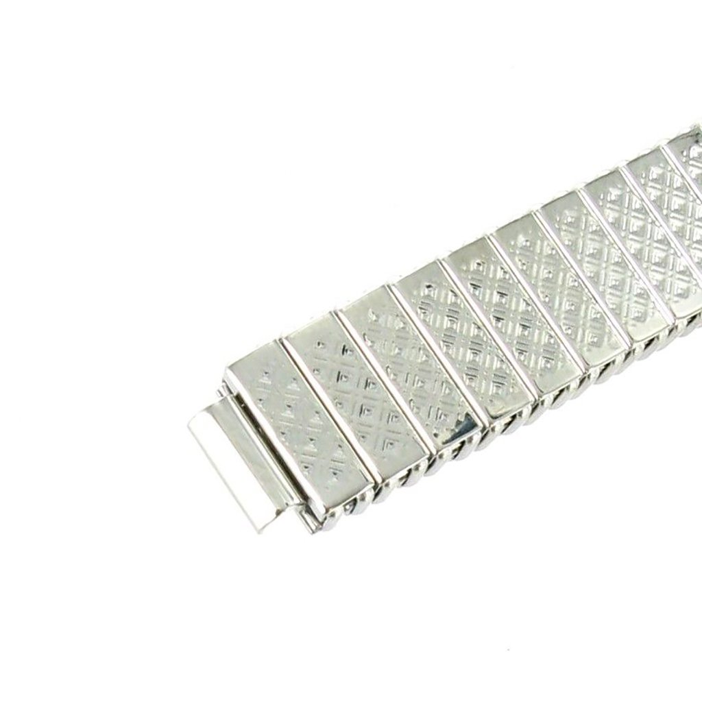 6mm Hirsch Stainless Steel Silver Diamond Pattern Ladies Expansion Watch Band
