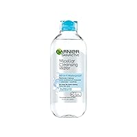 Garnier SkinActive Micellar Water For Waterproof Makeup, Facial Cleanser & Makeup Remover, 13.5 Fl Oz (400mL), 1 Count (Packaging May Vary)
