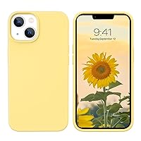 GUAGUA for iPhone 13 Mini Case, iPhone 13 Mini Silicone Case, Soft Gel Rubber Slim Lightweight Microfiber Lining Cushion Texture Cover Shockproof Protective Phone Case for iPhone 13 Mini 5.4'', Yellow
