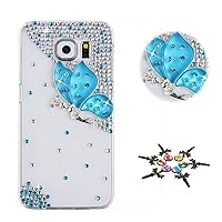 STENES Galaxy J7 (2018) Case - Stylish - 100+ Bling Crystal - 3D Handmade Fairy Butterfly Design Bling Cover Case for Samsung Galaxy J7 2018/Galaxy J7 Refine/Galaxy J7 Star - Blue