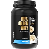 Maxler 100% Golden Whey Protein - 24g of Premium Whey Protein Powder per Serving - Pre, Post & Intra Workout - Fast-Absorbing Whey Hydrolysate, Isolate & Concentrate Blend - Vanilla Ice Cream 2 lbs