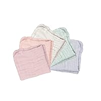 green sprouts Reusable Muslin Cloths Made from Organic Cotton (5 Pack) |Reusable Baby Wipes | Without Formaldehyde or AZO Dyes | Multi-Purpose, Pre-Washed, Machine Washable One Size, Rose Set, 5 Pack