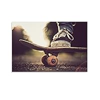 THAELY Skateboard Poster Handsome Boy Skateboard Wall Decor Art Canvas Print Poster Canvas Painting Posters And Prints Wall Art Pictures for Living Room Bedroom Decor 08x12inch(20x30cm) Unframe-style