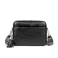 NOTAG Women Crossbody Bags PU Leather Shoulder Purses Multipockets Messenger Handbags with Tassel