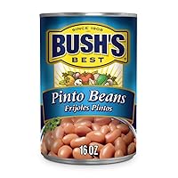 BUSH'S BEST Pinto Beans, 16 Ounce Can, Canned Beans, Pinto Beans Canned, Source of Plant Based Protein and Fiber, Low Fat, Gluten Free, For Soups, Salads and More