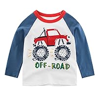 Boys T Shirts Toddler Kids Baby Boys Girls Cars Letter Print Long Sleeve Crewneck T Shirts Tops Tee 1-7 Years