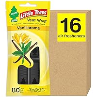 LITTLE TREES Car Air Freshener. Vent Wrap Provides Long-Lasting Scent, Slip on Vent Blade. Vanillaroma, 16 Air Fresheners, 4 Count (Pack of 4)