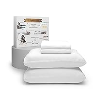 Purity Home Organic 100% Cotton White Full Size Bed Sheets, Percale Weave 4-Piece Cotton Sheet Set for Full Size Bed, Crisp, Cooling & Breathable Bed Sheets, Fits Mattress Upto 16