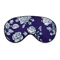 Sleep Mask for Men Women Eye mask Blindfold Compatible with Shabby Chic Flowers Roses Spring Season Theme, Block Out Light Eye mask with Adjustable Strap for Sleeping, Yoga, Traveling