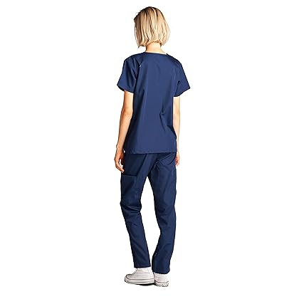 Dagacci Scrubs Medical Uniform Women and Man Scrubs Set Medical Scrubs Top and Pants