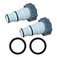 Pool Hose Adapter 1 1/4 to 1 1/2 Replacement Hose Adapter w/Collar for Threaded Connection Pumps, Converts 1.5