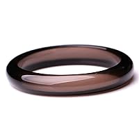 Genuine Black Natural Ice Obsidian Gemstone Crystal Fashion Bangle 13x8mm Inner Diameter 62mm