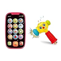 Stone and clark Educational Baby Toy Bundle - My First Smartphone Baby Toy + Toy Hammer w/Lights and Music