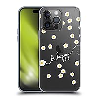 Head Case Designs Officially Licensed Monika Strigel Clear Happy Daisy Soft Gel Case Compatible with Apple iPhone 14 Pro
