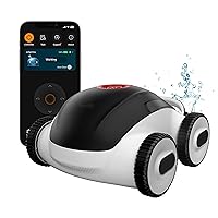 Cordless Robotic Pool Cleaner, Automatic Pool Vacuum with App, Lasts up to 240 Mins, Ultra-fine Dual Filter Ideal for Above/In-Ground Pools up to 1,076 Sq.ft