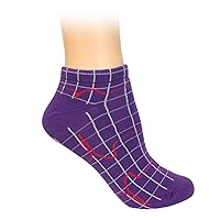 Prestige Medical Heartbeat EKG on Purple Nurse Ankle Socks, (Model: 377-HPU)