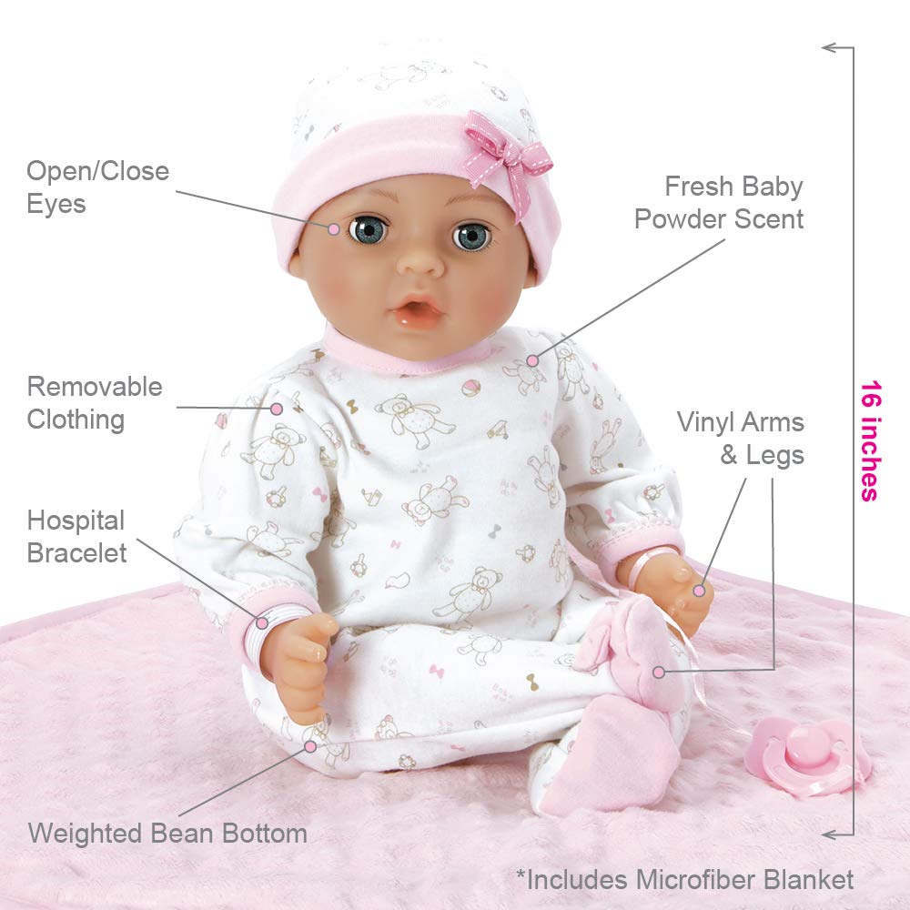 Adora Adoption Baby Hope - 16 inch Realistic Newborn Baby Doll with Accessories and Certificate of Adoption