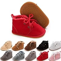 Meckior Baby Booties Newborn Infant Unisex Baby Girls Boys Velvet Rubber Anit-Slip Sole Shoes Toddler Fleece Cozy Winter Warm Prewalker Boots