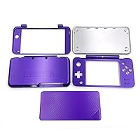 New Purple New2DSXL Extra Housing Case Shells + Silver Backplate 5 PCS Set Replacement, for New 2DS XL LL 2DSXL 2DSLL New2DSLL Consoles, Outer Enclosure Upper Faceplate & Bottom Cover Plates