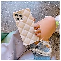 Korean Pearl Bracelets Chain Case with Lanyard Aesthetic Diamond Case for iPhone 11 12 13 Pro Max XR X XS 7 8 Plus Cover,A,for iPhone 13mini