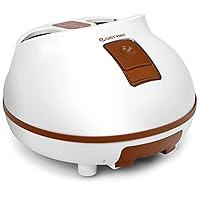 Steam Foot Spa Massager, Electric Foot Massage Machine w/ 3 Heat-up Settings, 2 Timing Designs, Electric Massage Rollers, Smart Control Panel, Foot Sauna Massager for Fatigue Relief (Brown)