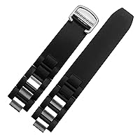 Silicone watchbands for Cartier 21st Century Convex watchband 20 * 10mm Waterproof Watch Chain Accessories are Suitable Straps (Color : 10mm Gold Clasp, Size : 20-10mm)