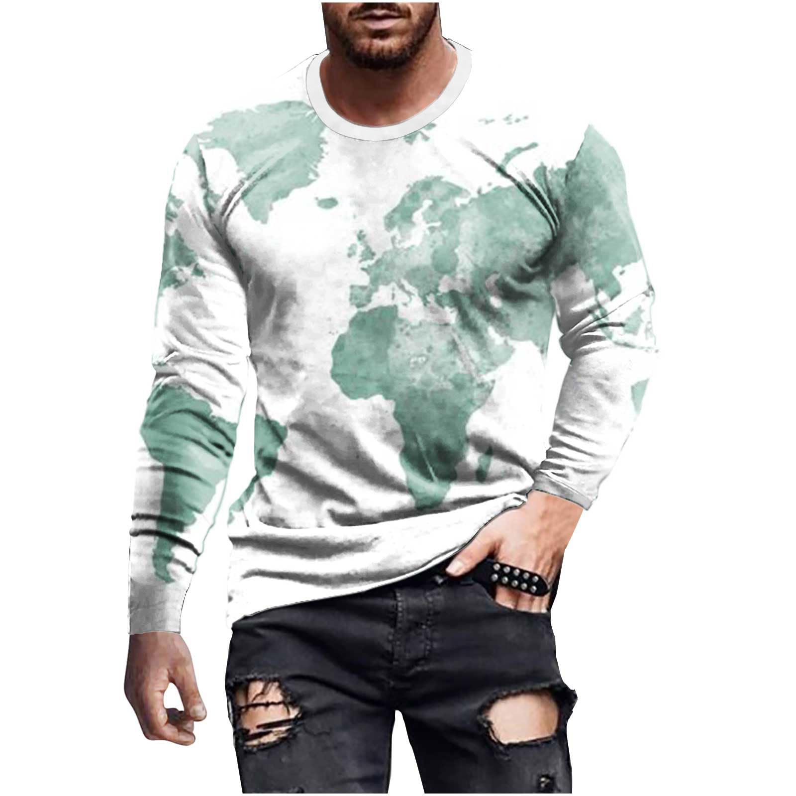  Valentine's Day Men's Fashion Printed T-Shirt Tops Mens Long  Sleeve Crewneck Pullover Tee Shirt Workout Loose Shirt Black : Clothing,  Shoes & Jewelry