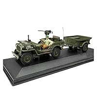 Scale Model Cars 1:43 Fit for Jeep Military Vehicle with Trailer SUV Truck Alloy Diecast Model Vehicle Collection Toy Car Model