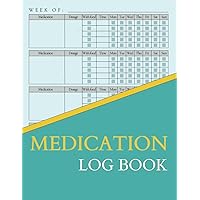 Medication Log Book: Never Miss a Dose: A Simple 52 Weeks Undated Daily Medicine Tracker with Notes & Refills. Medication Log Book: Never Miss a Dose: A Simple 52 Weeks Undated Daily Medicine Tracker with Notes & Refills. Paperback