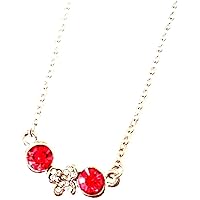 July Birthstone Crystal Necklace With Silver Tone Finish Butterfly Design & Clear Crystals