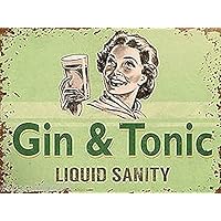 Gin And Tonic Liquid Sanity funny steel fridge magnet (og)