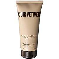 Yves Rocher Cuir Vetiver Shampoo and shower gel for Men 200 ml./6.7 fl.oz.