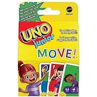 Mattel Games ​UNO Junior Move! Card Game for Kids with Active Play, Simple Rules, 3 Levels of Play and Matching
