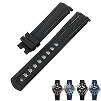 20mm FKM Rubber Watchband 20mm For Omega New Seamaster 300 AT150 Black Blue Green Diving Waterproof Soft Strap
