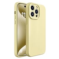Ultra Thin Case for iPhone 15 Pro Max/15 Pro/15 Plus/15, Premium Liquid Silicone Case with Screen Camera Lens Protection Soft Non Yellowing Cover,Yellow,15 Plus 6.7''