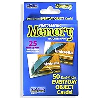 Stages Learning Materials Picture Memory Everyday Objects Card Game, Blue, Size 5 x 3